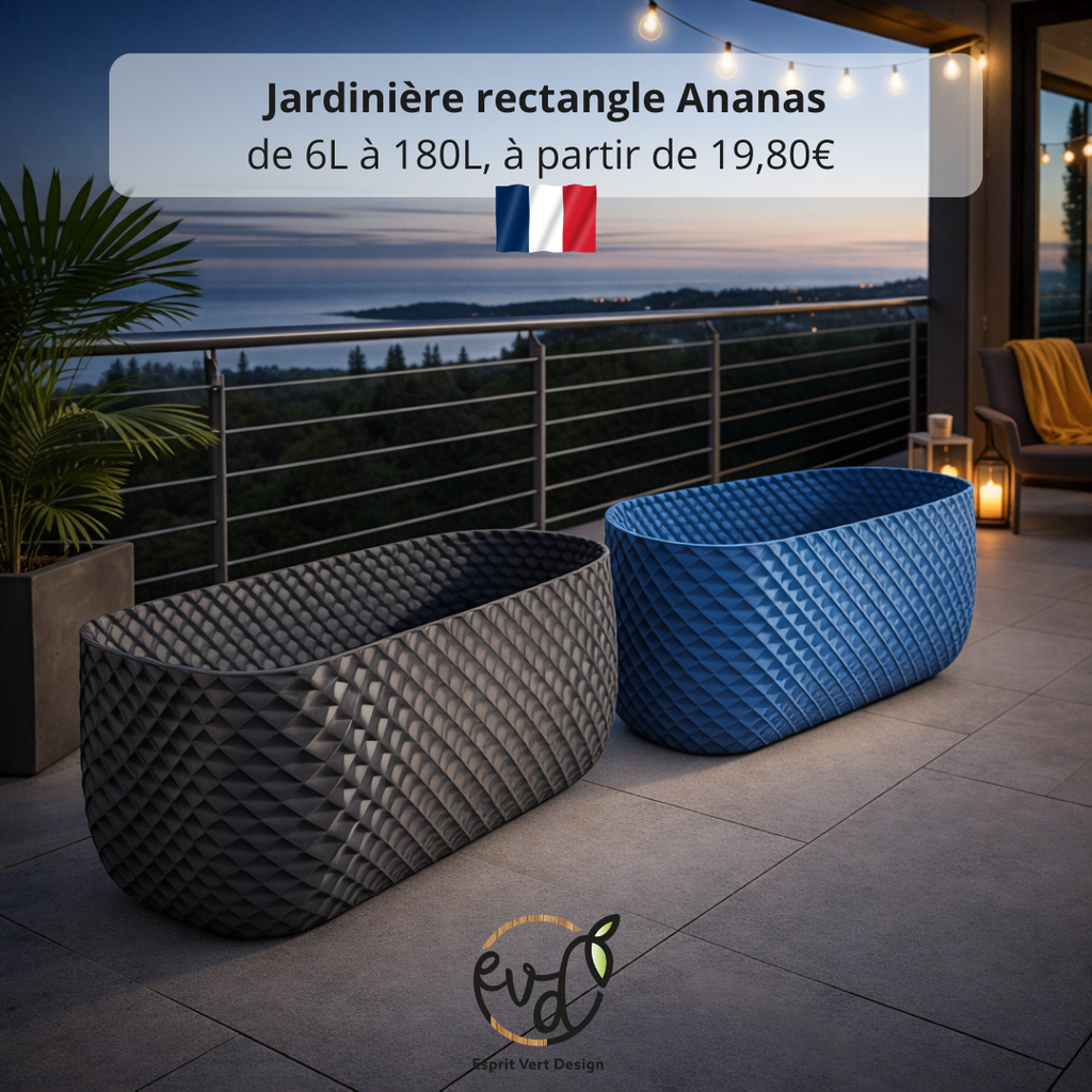 Jardinière rectangle Ananas